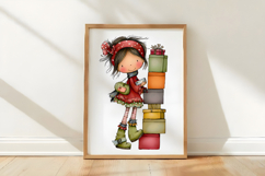 Christmas Little Girl Clipart Sublimation Product Image 3