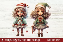 Christmas Little Girl Clipart Sublimation, Christmas PNG Product Image 1