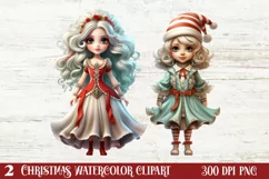 Christmas Little Girl Clipart Sublimation, Christmas PNG Product Image 1