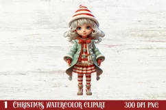 Christmas Little Girl Clipart Sublimation, Christmas PNG Product Image 1