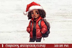 Christmas Little Girl Clipart Sublimation, Christmas PNG Product Image 1