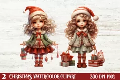 Christmas Little Girl Clipart Sublimation, Christmas PNG Product Image 1
