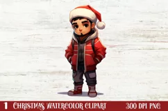 Christmas Little Girl Clipart Sublimation, Christmas PNG Product Image 1