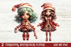 Christmas Little Girl Clipart Sublimation, Christmas PNG Product Image 1