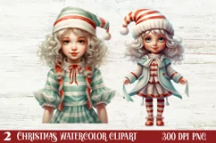 Christmas Little Girl Clipart Sublimation, Christmas PNG Product Image 1