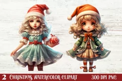 Christmas Little Girl Clipart Sublimation, Christmas PNG Product Image 1