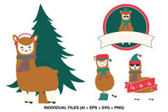 Christmas llama PNG clipart for December Daily albums
