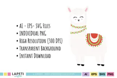 Christmas llama and alpaca illustrations with a cozy winter look