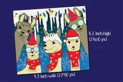 cute llamas christmas skinny tumbler wrap template