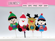 Christmas Lollipop Holder, Candy Holder Templates SVG Product Image 7