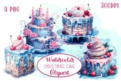 Christmas Pink Velvet Cake Clipart Product Image 1