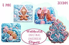 Christmas Pink Velvet gingerbread Clipart Product Image 1
