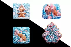 Christmas Pink Velvet gingerbread Clipart Product Image 2