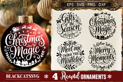 Round Christmas Ornament SVG 4 designs Product Image 1