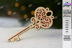 Christmas Key Ornament Laser Cut Bundle| Santa Magic Key SVG Product Image 6