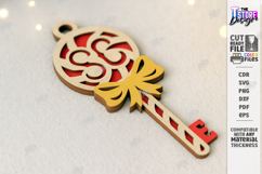 Christmas Key Ornament Laser Cut Bundle| Santa Magic Key SVG Product Image 9
