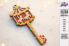 Christmas Key Ornament Laser Cut Bundle| Santa Magic Key SVG Product Image 8