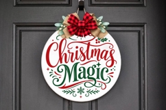 Christmas Magic Round Door Hanger Svg Product Image 2