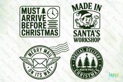 Christmas Mail Stamps SVG PNG Product Image 1