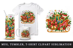 Christmas tumbler, mug wrap, clipart sublimation design Product Image 1