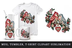Christmas tumbler, mug wrap, clipart sublimation design Product Image 1