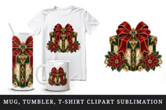 Christmas tumbler, mug wrap, clipart sublimation design Product Image 1