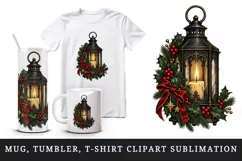 Christmas tumbler, mug wrap, clipart sublimation design Product Image 1