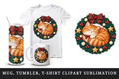 Christmas tumbler, mug wrap, clipart sublimation design Product Image 1