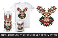 Christmas tumbler, mug wrap, clipart sublimation design Product Image 1