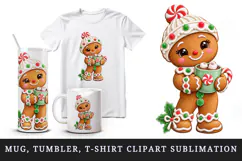 Christmas tumbler, mug wrap, clipart sublimation design Product Image 1