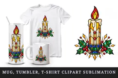 Christmas tumbler, mug wrap, clipart sublimation design Product Image 1