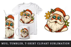 Christmas tumbler, mug wrap, clipart sublimation design Product Image 1