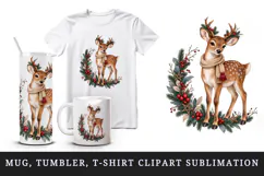 Christmas tumbler, mug wrap, clipart sublimation design Product Image 1