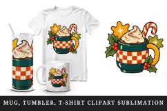 Christmas tumbler, mug wrap, clipart sublimation design Product Image 1