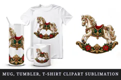 Christmas tumbler, mug wrap, clipart sublimation design Product Image 1