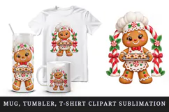 Christmas tumbler, mug wrap, clipart sublimation design Product Image 1
