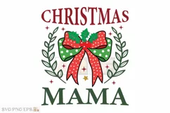 Coqutte Bow SVG Christmas Mama PNG T-shirt Design Product Image 1