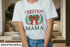 Coqutte Bow SVG Christmas Mama PNG T-shirt Design Product Image 3