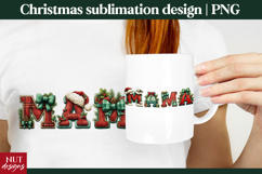 Christmas MAMA Sublimation Design PNG | Festive Letter Art Product Image 3