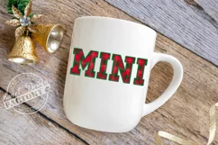 MAMA MINI sublimation design, faux embroidery Christmas png Product Image 4