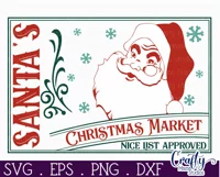 Christmas Market Sign, Vintage Christmas Farmhouse Svg Product Image 2