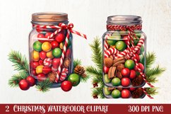 Christmas Mason Jar Sublimation Clipart, Christmas PNG Product Image 1