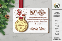 Christmas Medal with Greeting Card Laser Cut. Christmas SVG Product Image 1