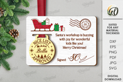 Christmas Medal with Greeting Card Laser Cut. Christmas SVG Product Image 1
