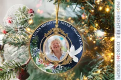 Memorial Christmas ornament, photo frame christmas template Product Image 1