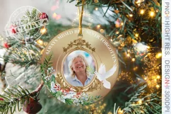 Memorial Christmas ornament, photo christmas template Product Image 1