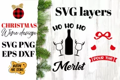 "Ho Ho Ho pour the merlot" Christmas SVG Wine design Product Image 2