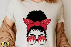 Christmas Messy Bun SVG Mom Life SVG Merry Christmas SVG Product Image 6