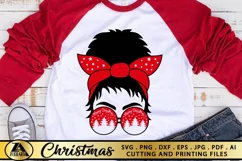 Christmas Messy Bun SVG Mom Life SVG Merry Christmas SVG Product Image 2