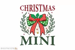 Coqutte Bow SVG Christmas Mini PNG T Shirt Design Product Image 1